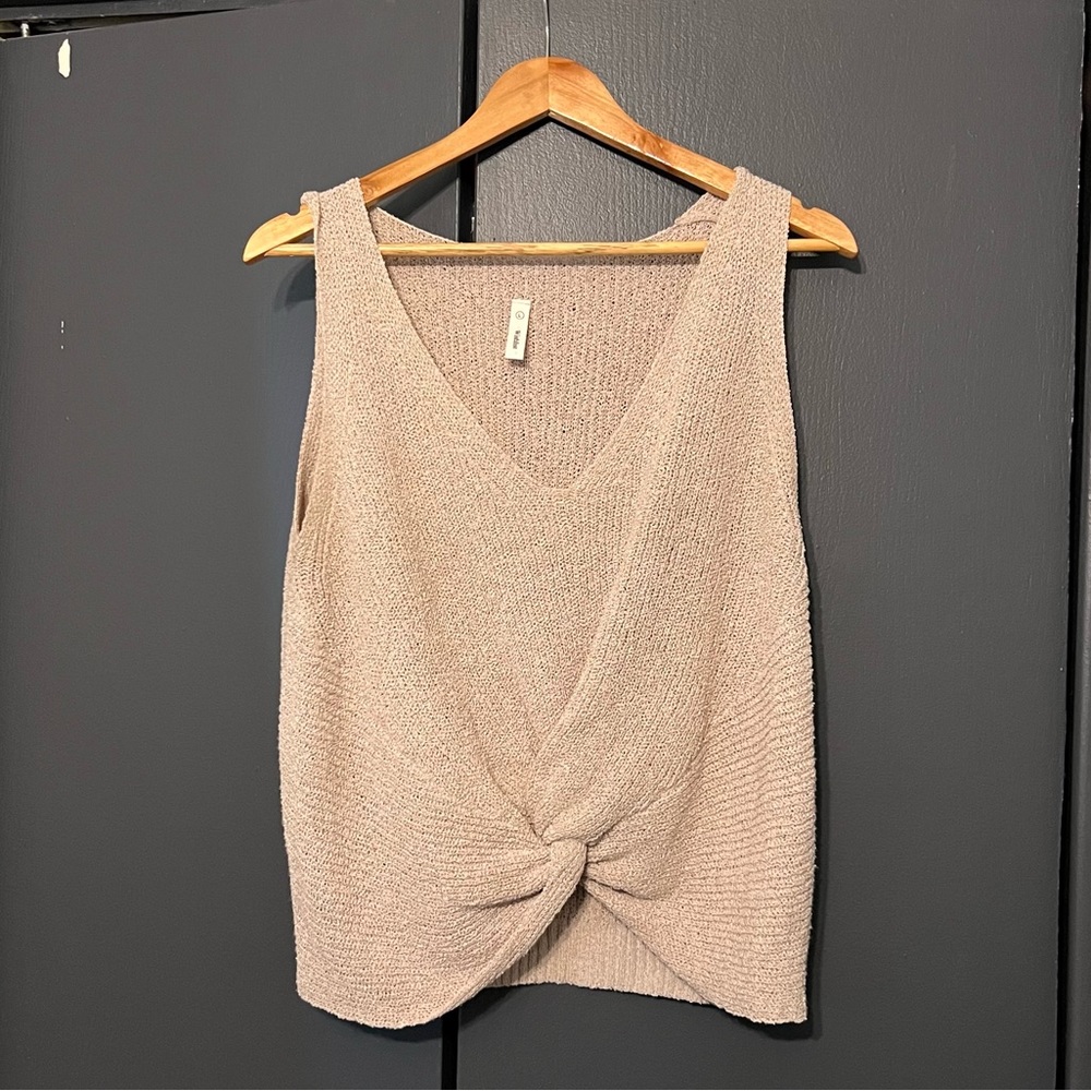 Knit tank top Wilfred size large blush pink/tan